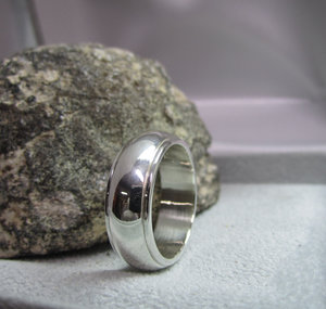 Solid Sterling Silver Mens Ring, Men's Wedding Band, Eco Friendly Ring, Ethical Wedding Band, Ready to Ship