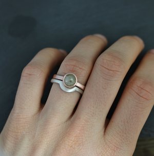 Rose Cut Gray Diamond Ring, Rose Cut Engagement Ring, 14k Rose Gold, Nontraditional, Conflict Free, Ready to Ship Size 7.5 one of a kind