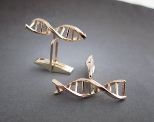 14k gold cuff links cufflinks gift for science DNA jewelry