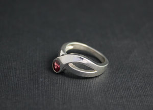 Sterling Silver Rhodolite pink Garnet Comet Ring - Inspired by Nature - Comet Ring - Ready to Ship Size 7.5