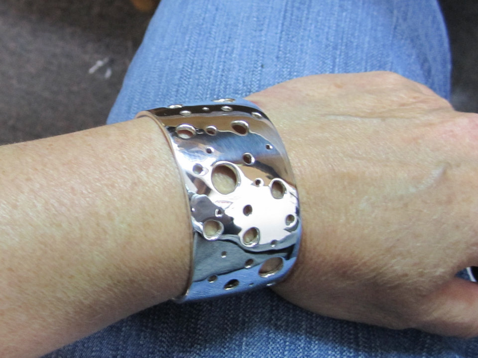 Sterling silver/argentium cuff bracelet - Constellation