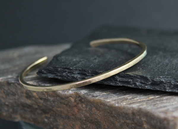 Solid 14k Yellow Gold Cuff Bracelet, Handmade Bracelet, Minimalist Cuff, Hammered Texture, Hammered Gold Cuff, Made to order in 3 to 5 days