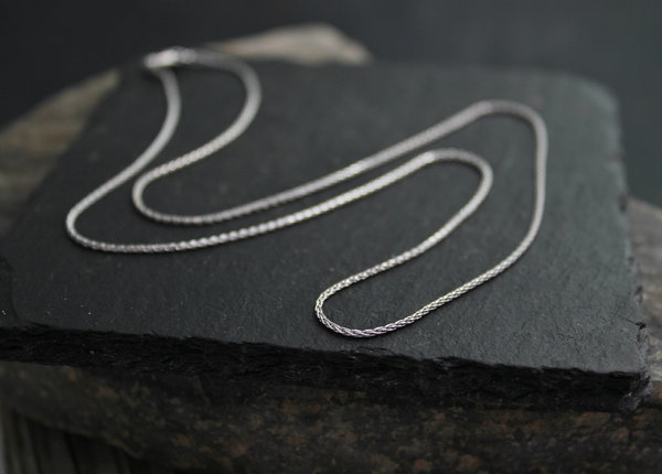 14k White Gold Wheat Chain, 18 inches, White Gold Chain, Chain for pendant, Minimalist, Necklace for pendant, Simple, Ready to Ship